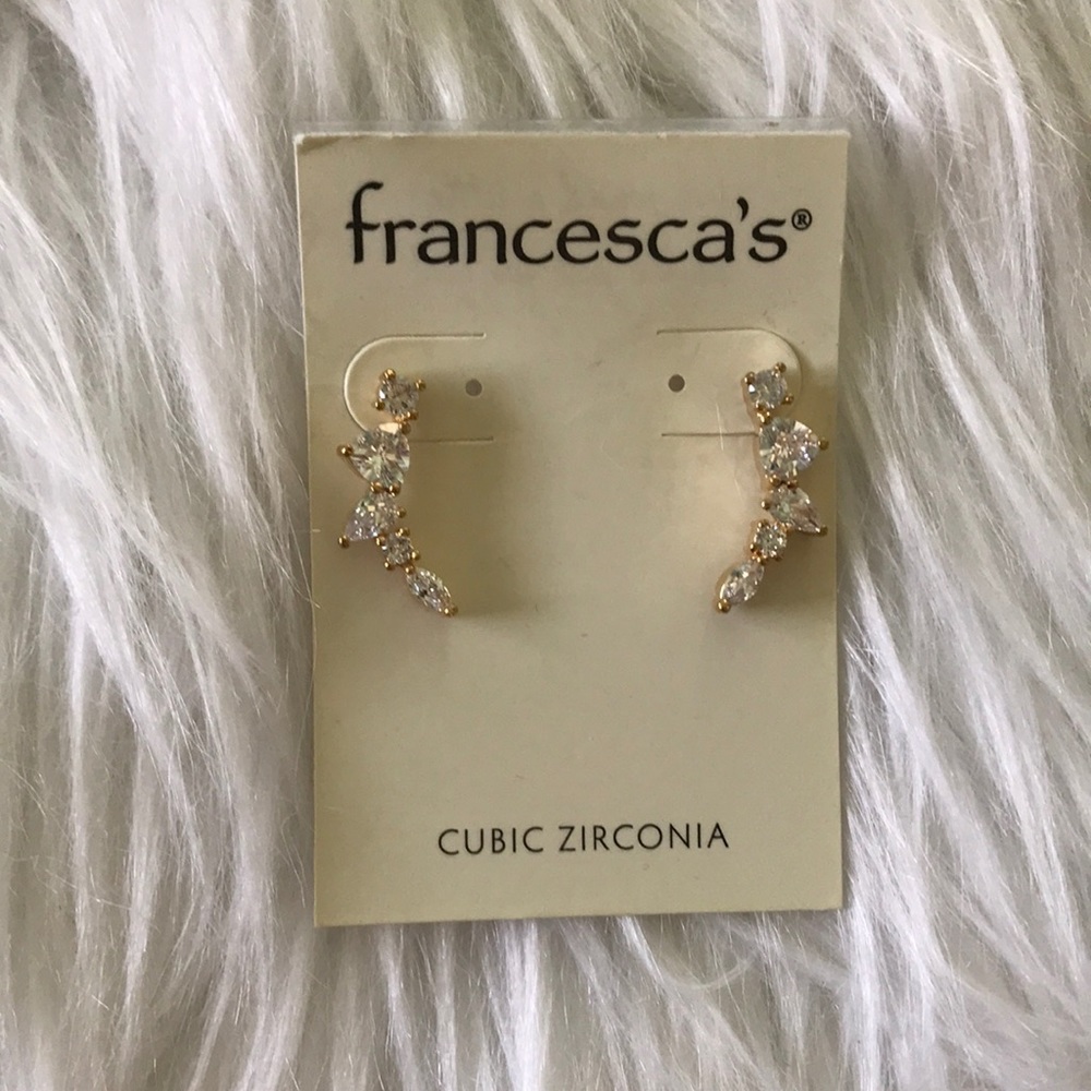 HP🎉Francesca’s Gold & Cubic Zirconia Ear Climbers